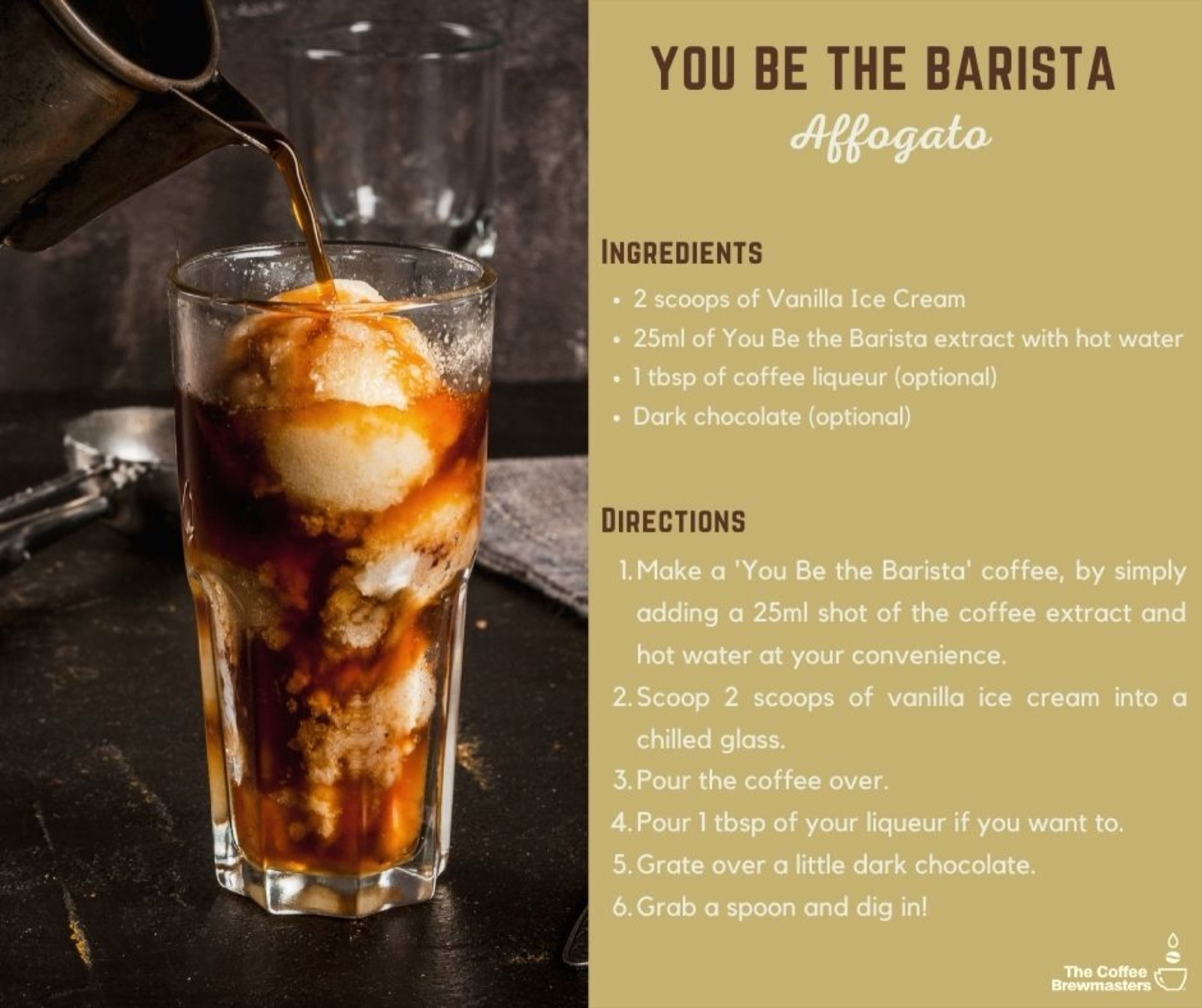 Try a delicious and easy dessert recipe: Affogato Coffee and Ice Cream!